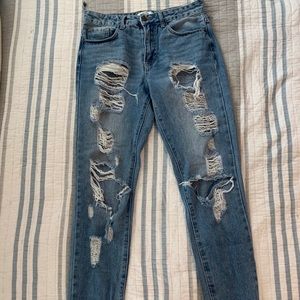 Ripped boyfriend style jeans